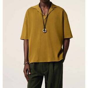 NEW AMI short sleeve polo in havana